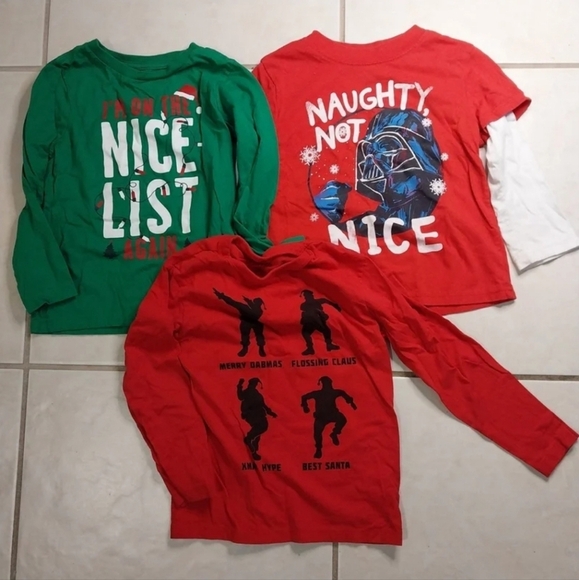 3 Boys Christmas long sleeve tshirts Children's place and Star Wars sz 4t - Picture 2 of 8
